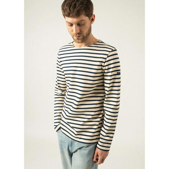 NWT SAINT JAMES Meridien Breton Sailor Shirt TopSweater Cotton Ecru Black XS